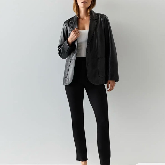 Quince Black Ponte Straight Leg Pants Sz L Ultra Stretch - Picture 3 of 8